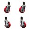 Service Caster 4'' SS Red Poly Wheel Swivel 1-7/8'' Expanding Stem Caster Set 2 Brakes, 4PK SCC-SSEX20S414-PPUB-RED-2-TLB-2-178 - alternate 1